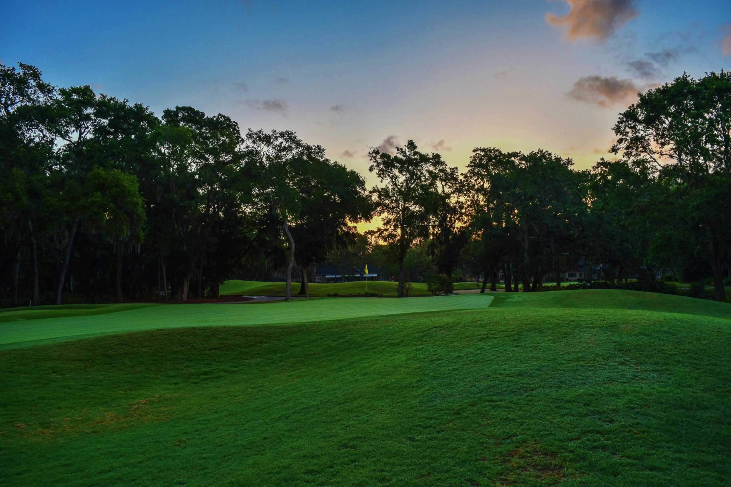 golf course at sunrise